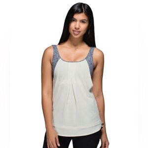 Lululemon Athletica Run Times Tank White & Blue -4